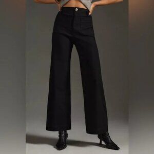 Anthropologie Maeve The Colette Magic Fabric Crop Wide-Leg Linen Blend Pants 31T